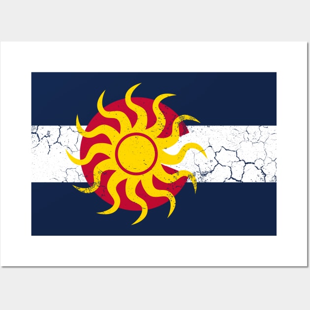 Colorado Flag Sun Wall Art by E